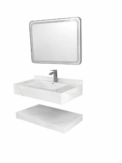 Vasque Tablette Miroir 80cm Staturio(3Colis) - Creamag
